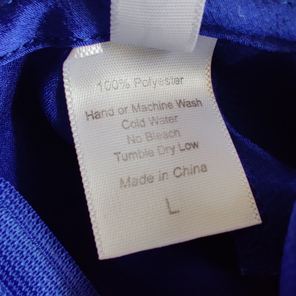 Lucy In The Sky Dena Satin Maxi Dress In Blue Size Large - Picture 7 of 8